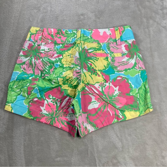Lilly Pulitzer The Callahan Short Floral Green Pink Women's Sz 00 - Picture 5 of 14
